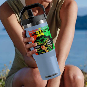 Proud Jamaican Afro Black Woman Flip Straw Tumbler Remembering My Ancestors Jamaica Pride TS10 One Size: 30 oz Light Blue Print Your Wear