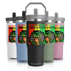 Proud Jamaican Afro Black Woman Flip Straw Tumbler Remembering My Ancestors Jamaica Pride TS10 Print Your Wear