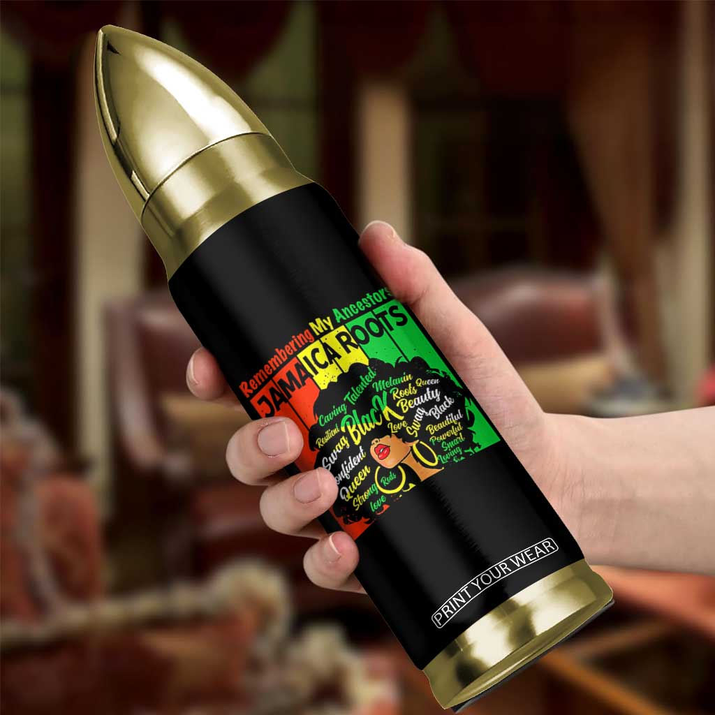 Proud Jamaican Afro Black Woman Bullet Tumbler Remembering My Ancestors Jamaica Pride TS10 Print Your Wear
