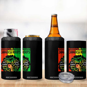Proud Jamaican Afro Black Woman 4 in 1 Can Cooler Tumbler Remembering My Ancestors Jamaica Pride TS10 Print Your Wear
