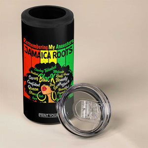 Proud Jamaican Afro Black Woman 4 in 1 Can Cooler Tumbler Remembering My Ancestors Jamaica Pride TS10 Print Your Wear