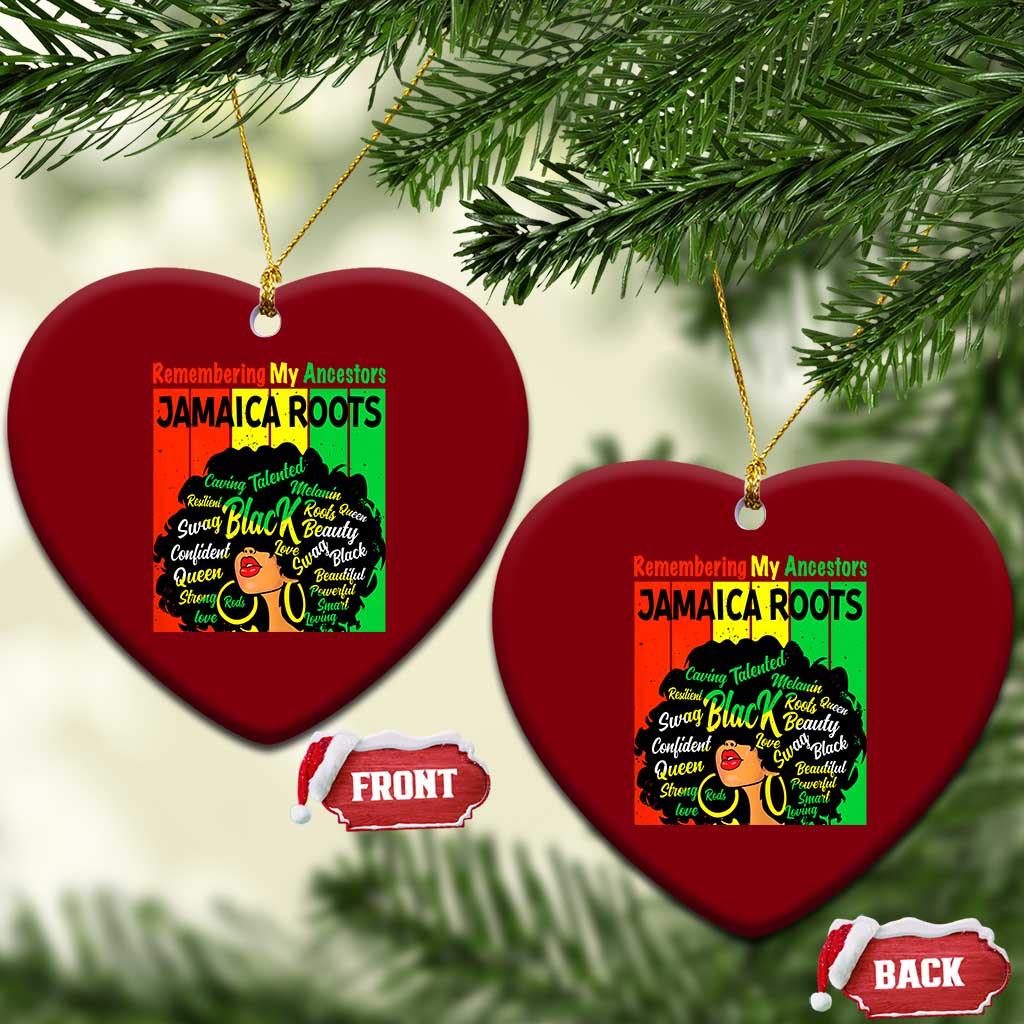 Proud Jamaican Afro Black Woman Ceramic Ornament Remembering My Ancestors Jamaica Pride TS10 Print Your Wear