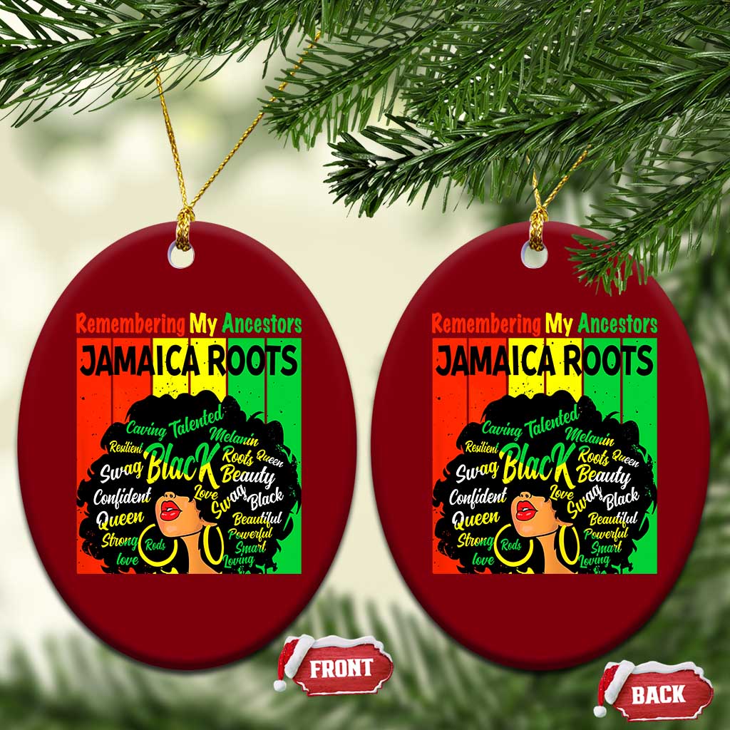 Proud Jamaican Afro Black Woman Ceramic Ornament Remembering My Ancestors Jamaica Pride TS10 Print Your Wear
