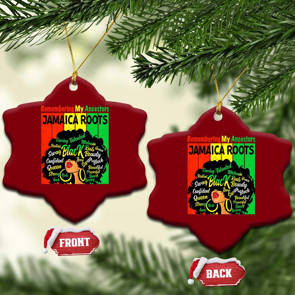 Proud Jamaican Afro Black Woman Ceramic Ornament Remembering My Ancestors Jamaica Pride TS10 Print Your Wear