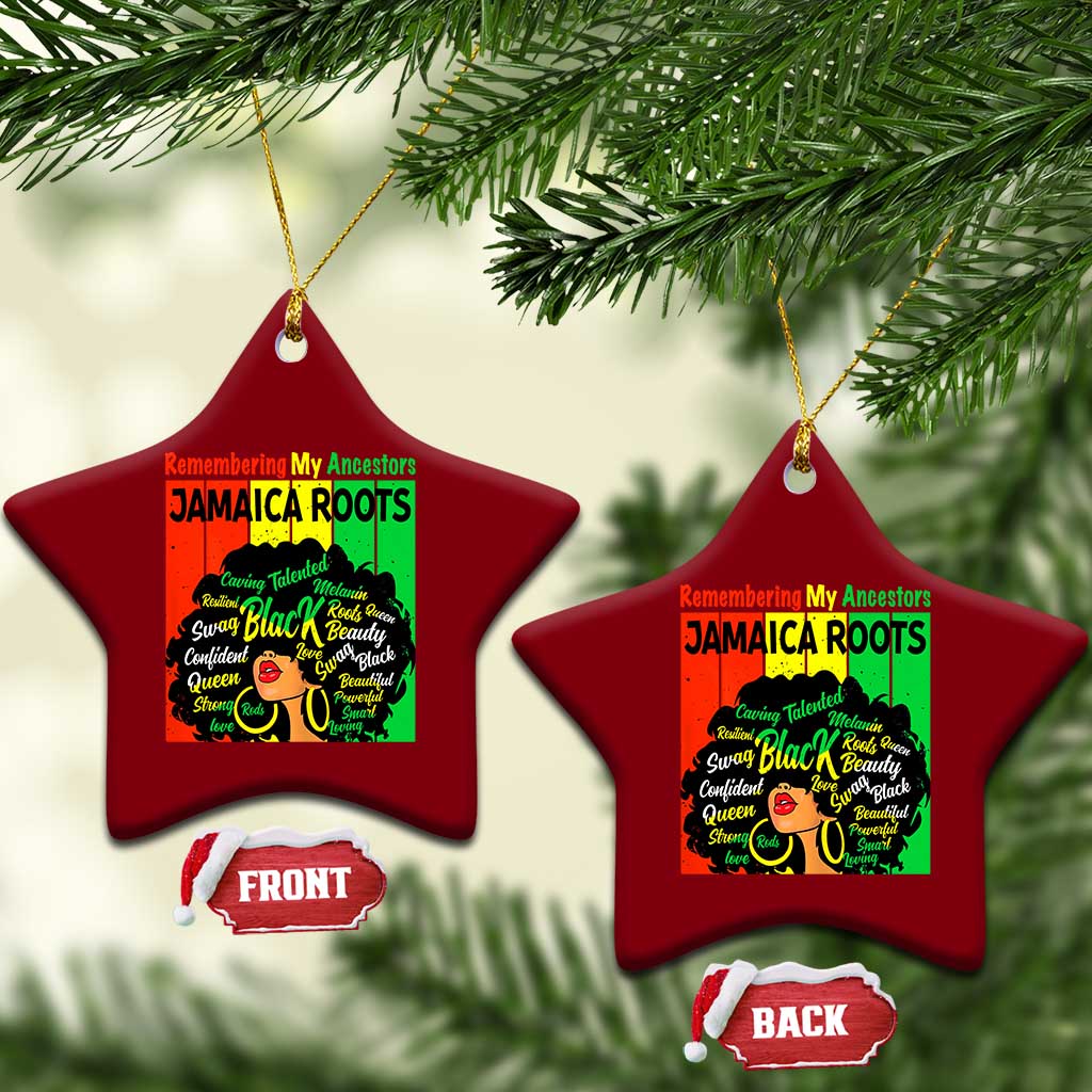 Proud Jamaican Afro Black Woman Ceramic Ornament Remembering My Ancestors Jamaica Pride TS10 Print Your Wear