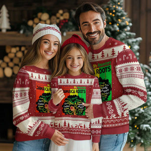 Proud Jamaican Afro Black Woman Ugly Christmas Sweater Remembering My Ancestors Jamaica Pride TS10 Red Beige Print Your Wear