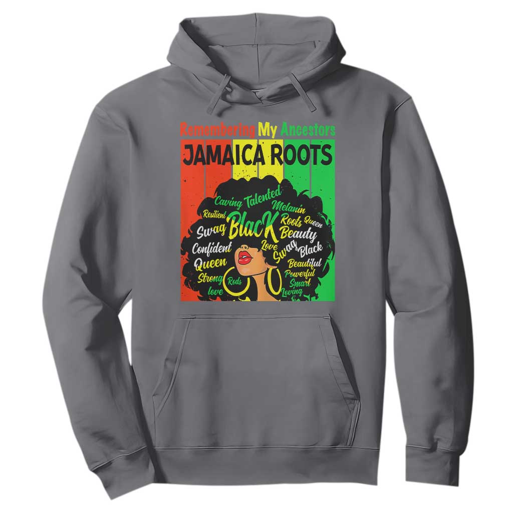 Proud Jamaican Afro Black Woman Hoodie Remembering My Ancestors Jamaica Pride TS10 Charcoal Print Your Wear