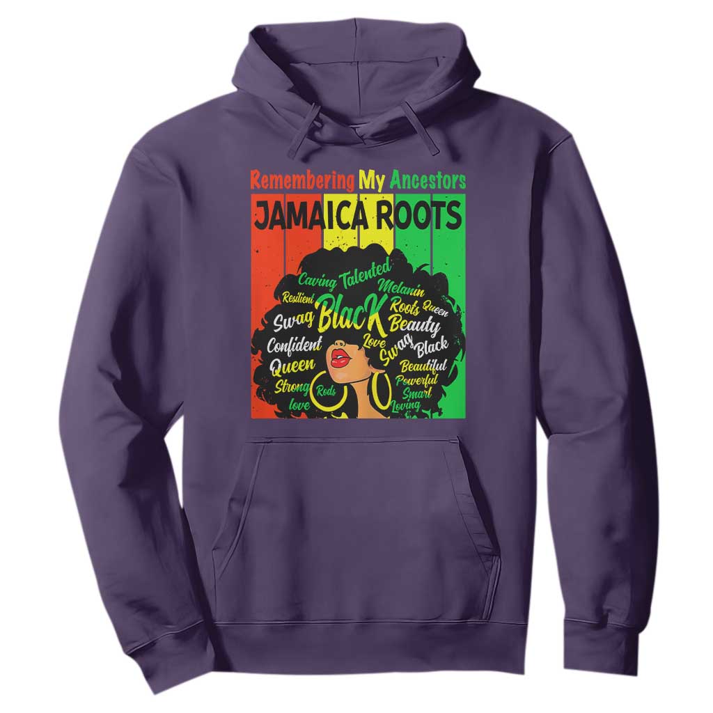 Proud Jamaican Afro Black Woman Hoodie Remembering My Ancestors Jamaica Pride TS10 Purple Print Your Wear