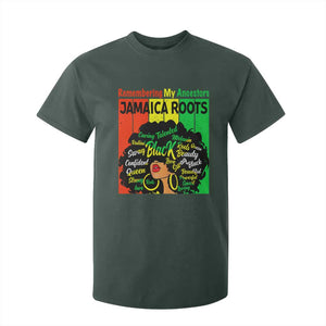 Proud Jamaican Afro Black Woman T Shirt For Kid Remembering My Ancestors Jamaica Pride TS10 Dark Forest Green Print Your Wear