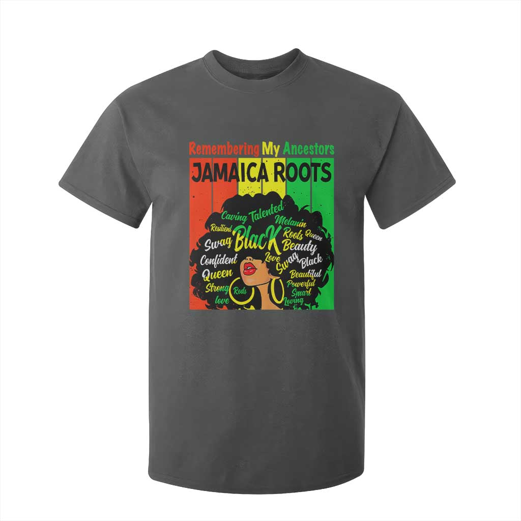 Proud Jamaican Afro Black Woman T Shirt For Kid Remembering My Ancestors Jamaica Pride TS10 Dark Heather Print Your Wear