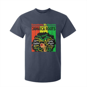 Proud Jamaican Afro Black Woman T Shirt For Kid Remembering My Ancestors Jamaica Pride TS10 Navy Print Your Wear