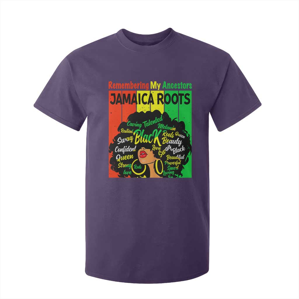 Proud Jamaican Afro Black Woman T Shirt For Kid Remembering My Ancestors Jamaica Pride TS10 Purple Print Your Wear