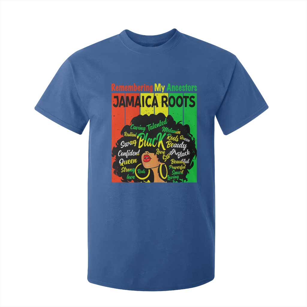 Proud Jamaican Afro Black Woman T Shirt For Kid Remembering My Ancestors Jamaica Pride TS10 Royal Blue Print Your Wear