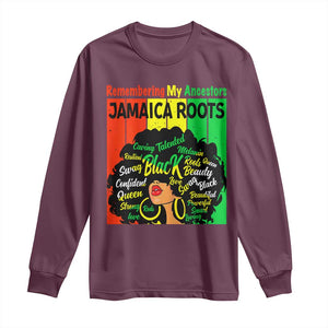 Proud Jamaican Afro Black Woman Long Sleeve Shirt Remembering My Ancestors Jamaica Pride TS10 Maroon Print Your Wear
