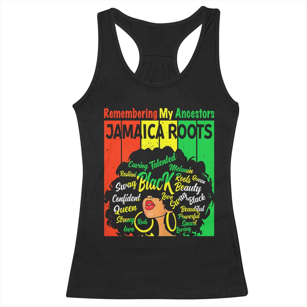 Proud Jamaican Afro Black Woman Racerback Tank Top Remembering My Ancestors Jamaica Pride TS10 Black Print Your Wear