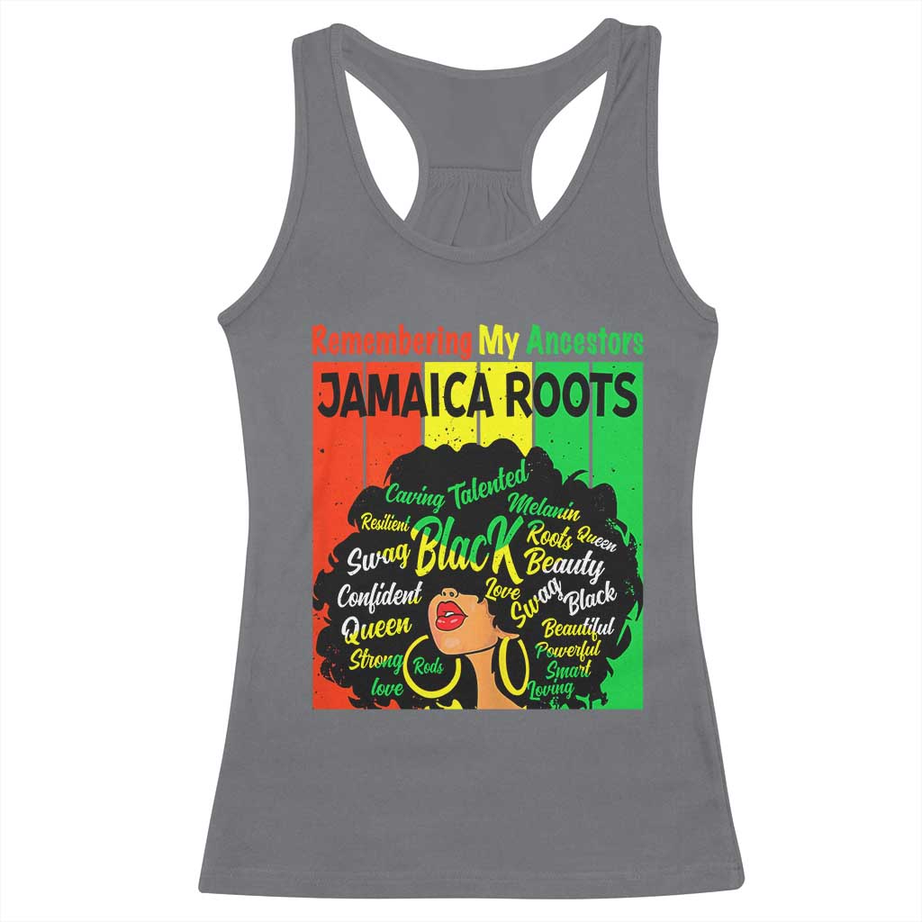 Proud Jamaican Afro Black Woman Racerback Tank Top Remembering My Ancestors Jamaica Pride TS10 Charcoal Print Your Wear