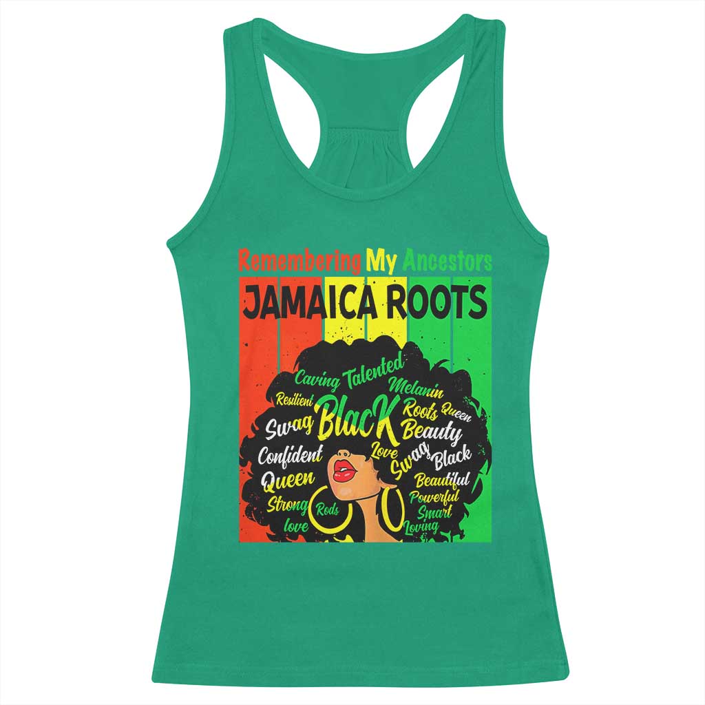 Proud Jamaican Afro Black Woman Racerback Tank Top Remembering My Ancestors Jamaica Pride TS10 Irish Green Print Your Wear
