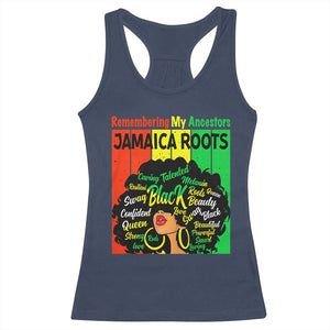 Proud Jamaican Afro Black Woman Racerback Tank Top Remembering My Ancestors Jamaica Pride TS10 Navy Print Your Wear