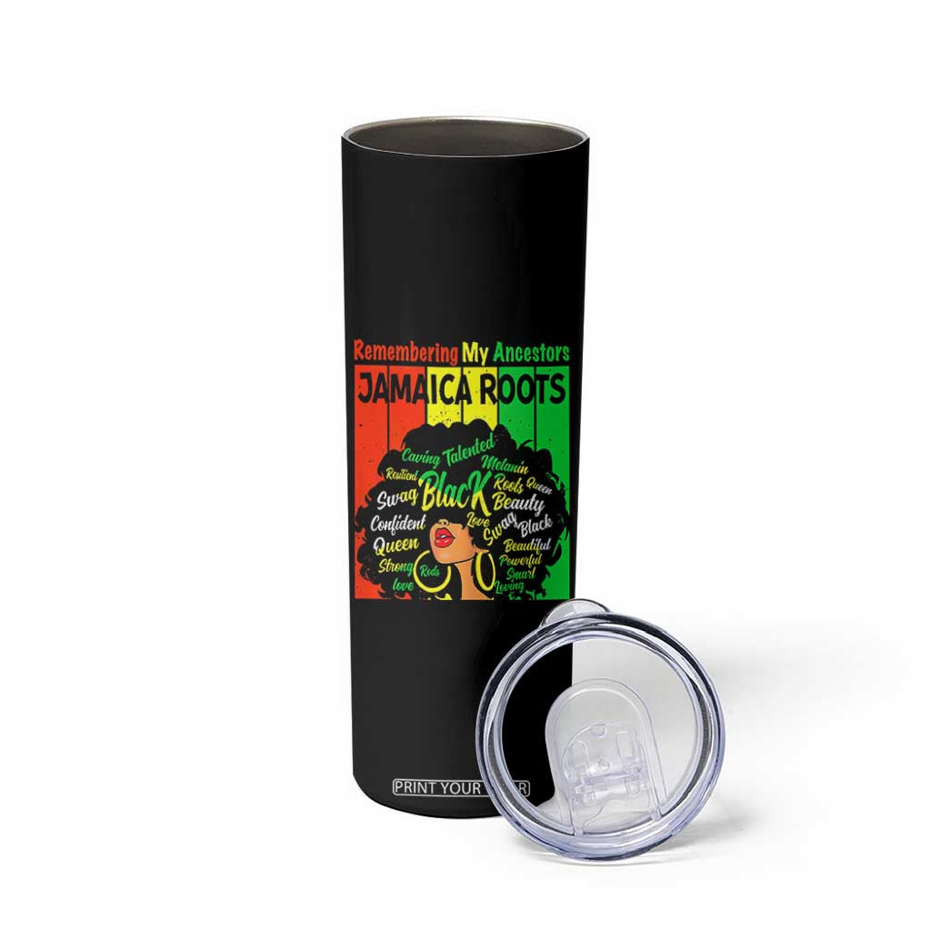 Proud Jamaican Afro Black Woman Skinny Tumbler Remembering My Ancestors Jamaica Pride TS10 Print Your Wear