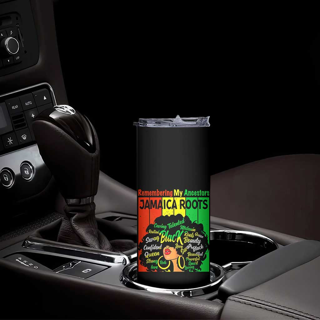 Proud Jamaican Afro Black Woman Skinny Tumbler Remembering My Ancestors Jamaica Pride TS10 Print Your Wear