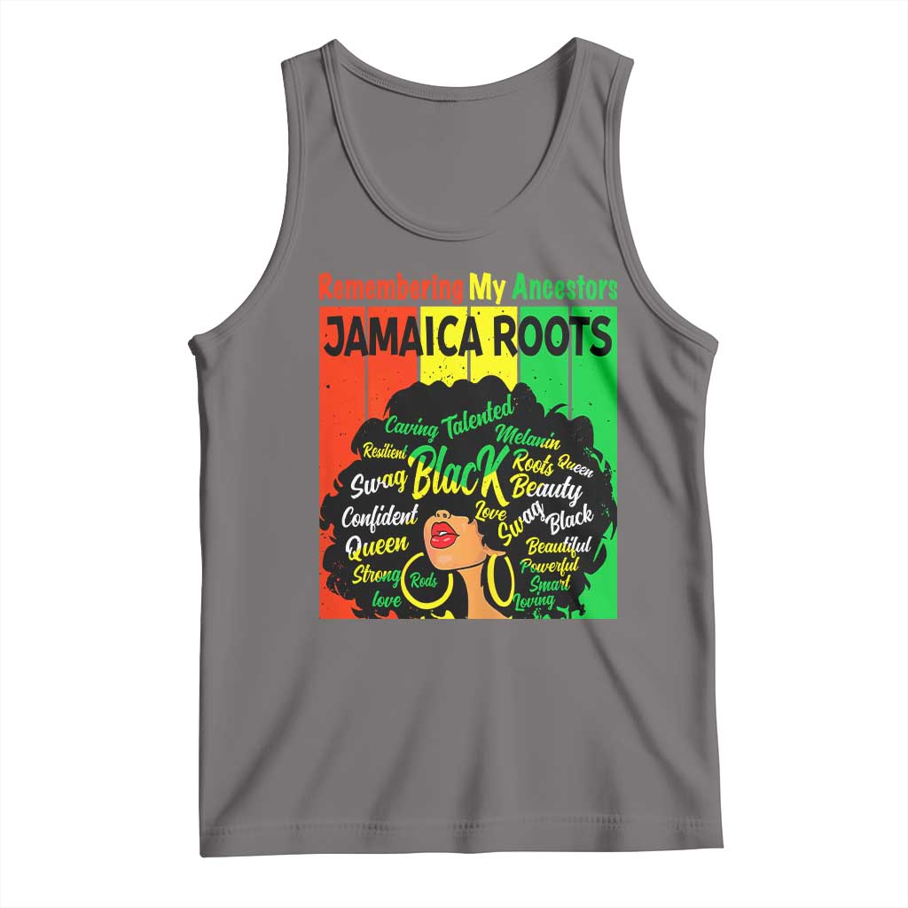 Proud Jamaican Afro Black Woman Tank Top Remembering My Ancestors Jamaica Pride TS10 Deep Heather Print Your Wear