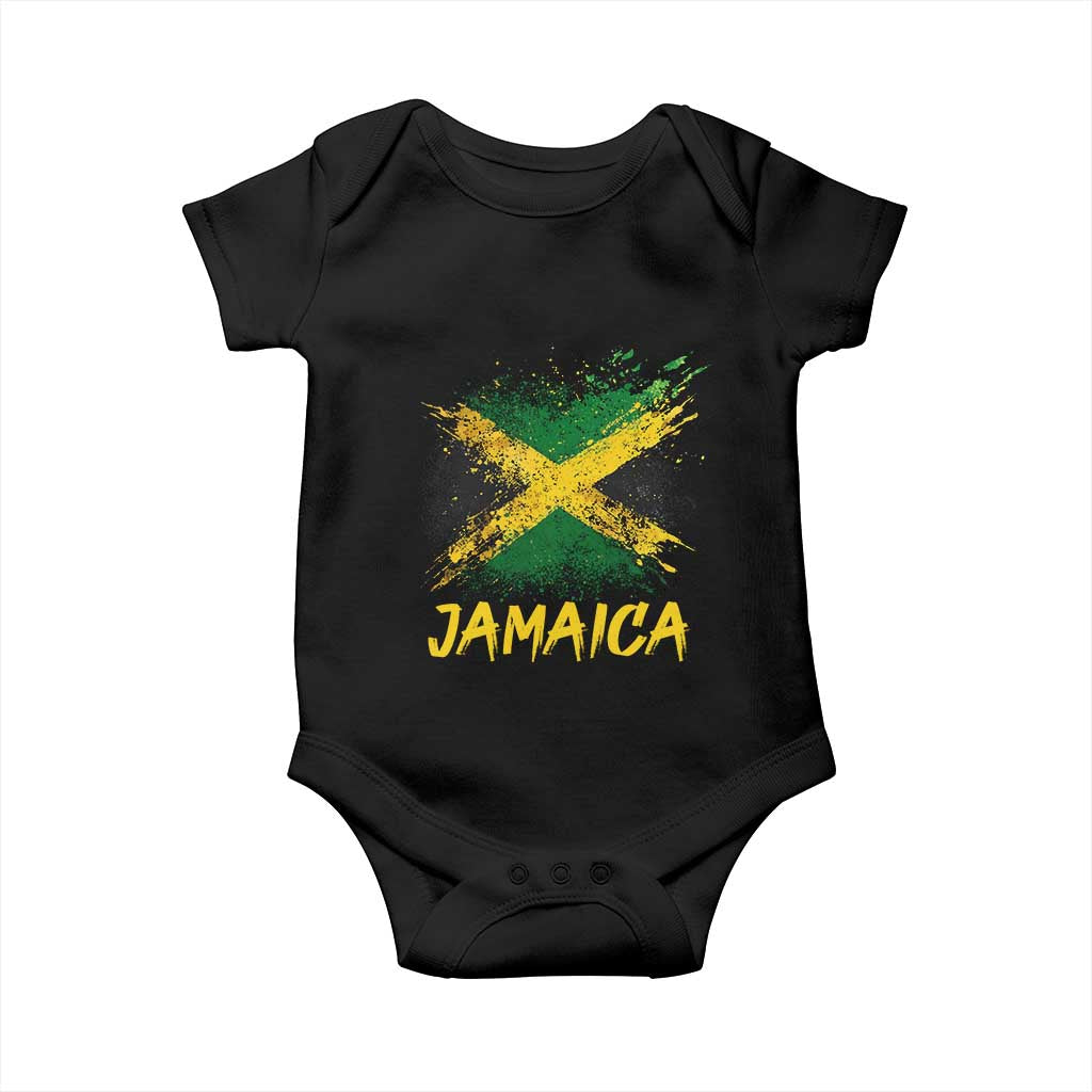 Jamaica Baby Onesie Retro Vintage Watercolors Sport Jamaican Flag TS10 Black Print Your Wear