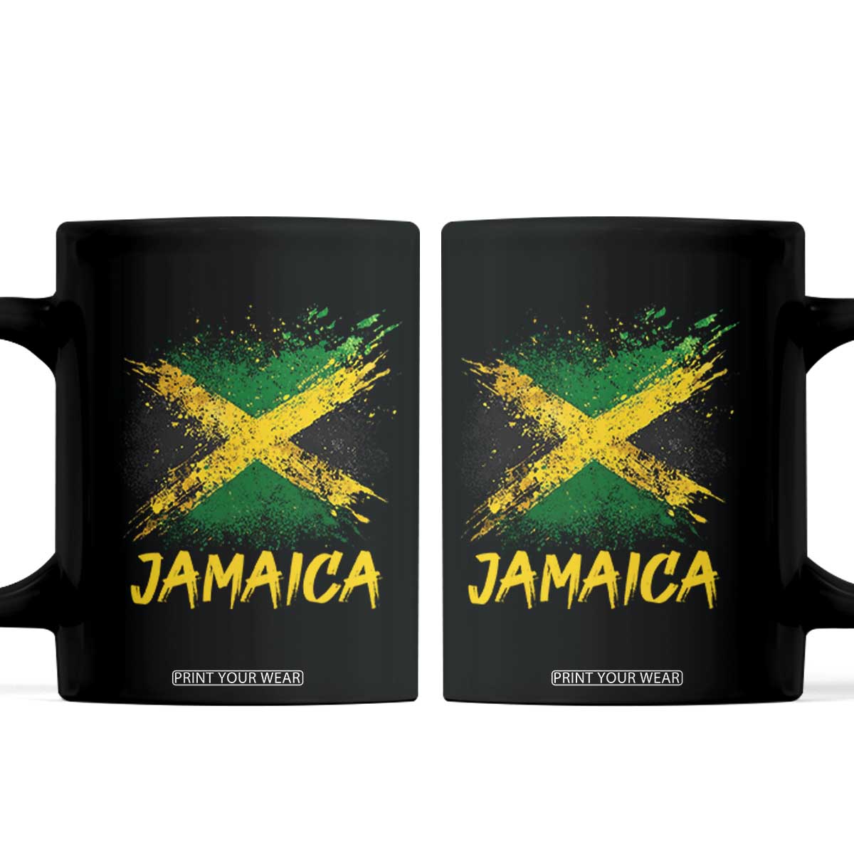 Jamaica Coffee Mug Retro Vintage Watercolors Sport Jamaican Flag TS10 Black Print Your Wear