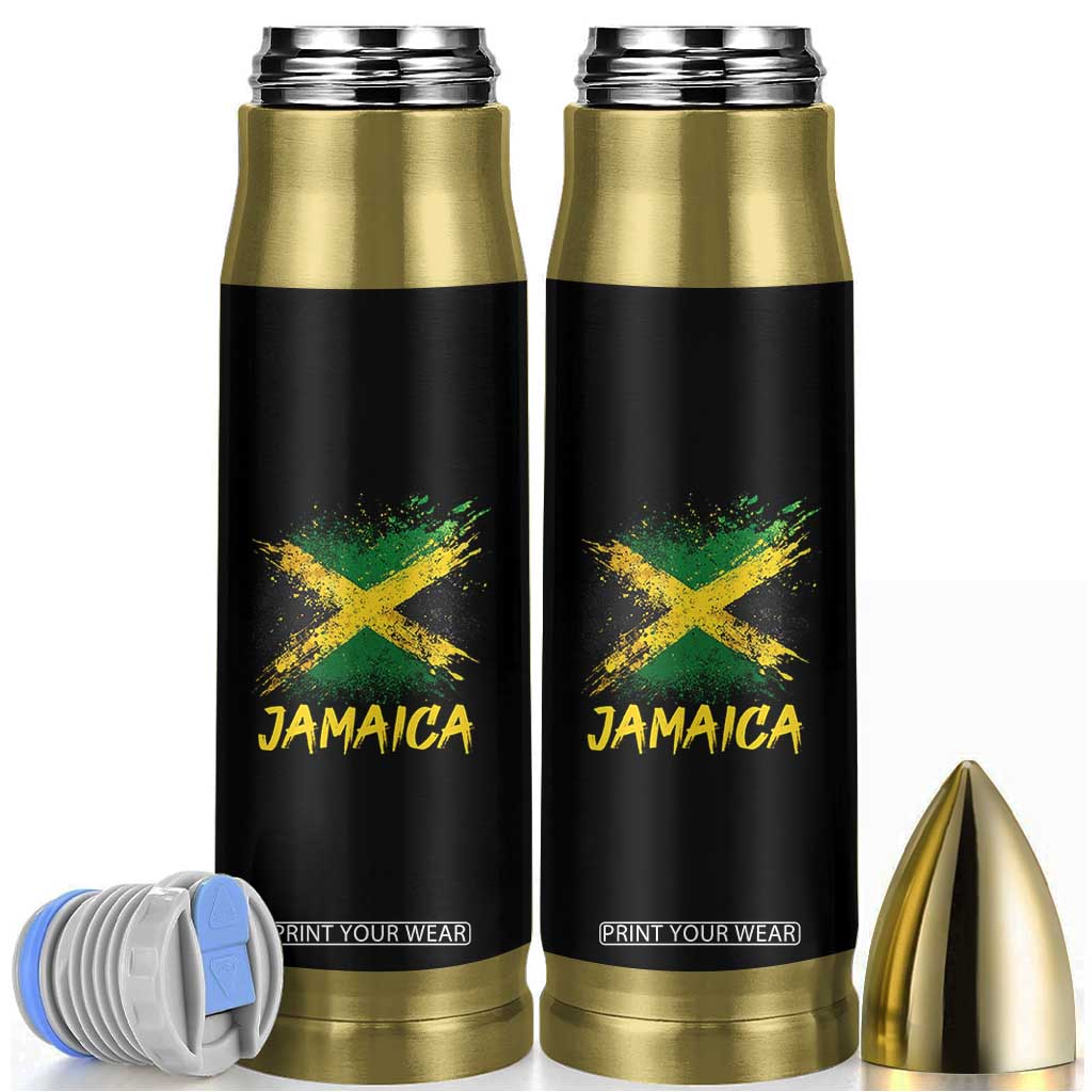 Jamaica Bullet Tumbler Retro Vintage Watercolors Sport Jamaican Flag TS10 Black Print Your Wear