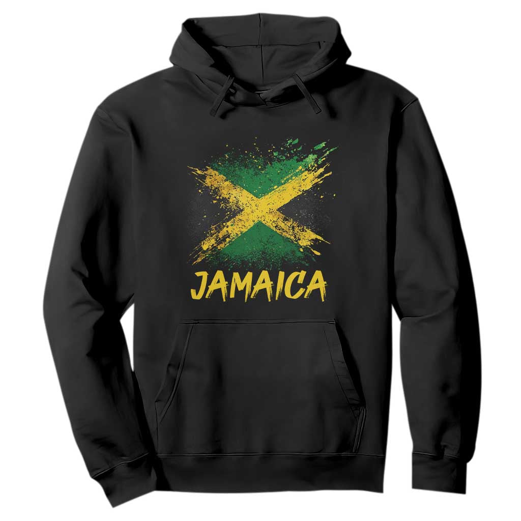 Jamaica Hoodie Retro Vintage Watercolors Sport Jamaican Flag TS10 Black Print Your Wear