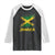 Jamaica Raglan Shirt Retro Vintage Watercolors Sport Jamaican Flag TS10 Black White Print Your Wear