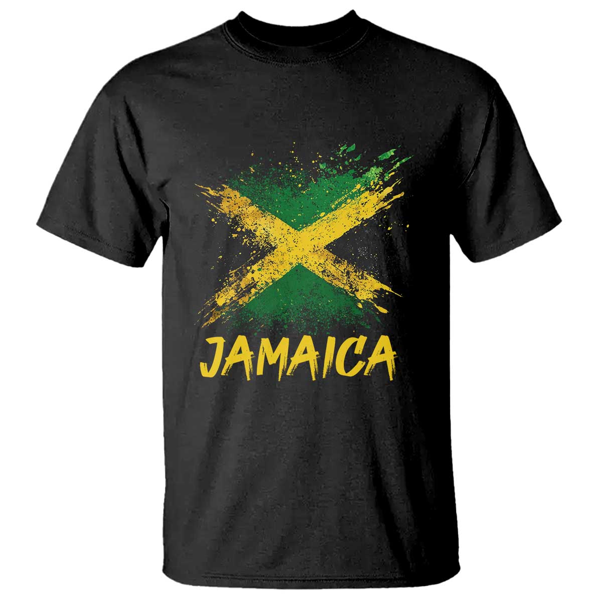 Jamaica T Shirt Retro Vintage Watercolors Sport Jamaican Flag TS10 Black Print Your Wear