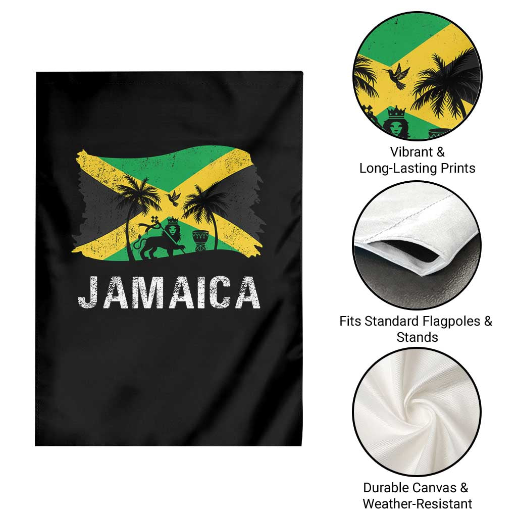Jamaica Garden Flag Retro Vintage Jamaican Pride Flag Lion Of Judah TS10 Print Your Wear