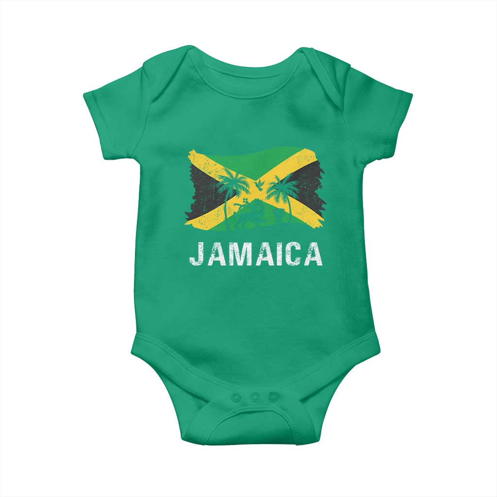 Jamaica Baby Onesie Retro Vintage Jamaican Pride Flag Lion Of Judah TS10 Irish Green Print Your Wear