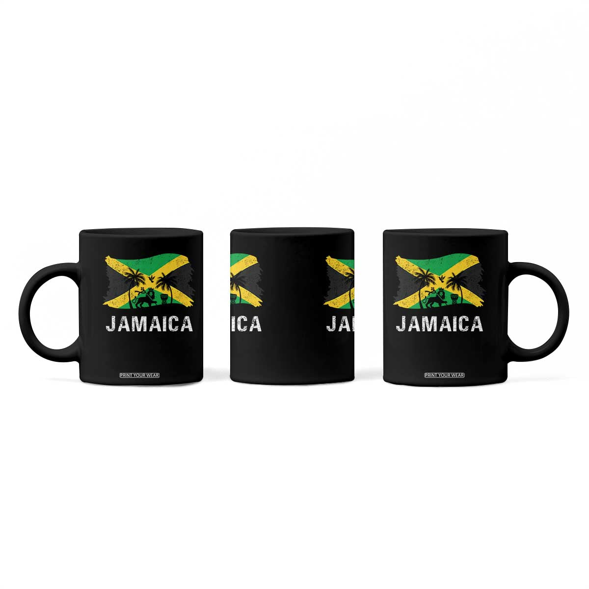 Jamaica Coffee Mug Retro Vintage Jamaican Pride Flag Lion Of Judah TS10 Print Your Wear