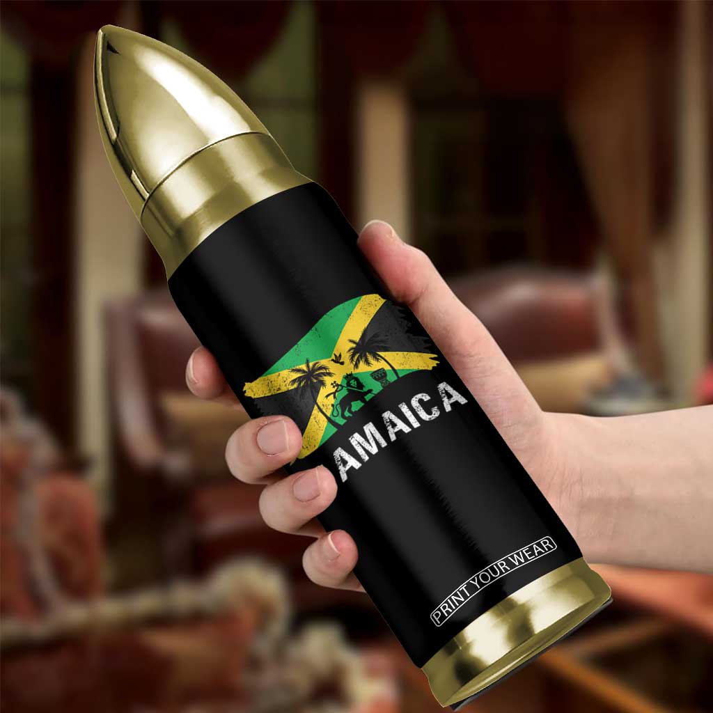 Jamaica Bullet Tumbler Retro Vintage Jamaican Pride Flag Lion Of Judah TS10 Print Your Wear