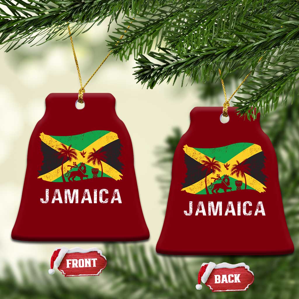 Jamaica Ceramic Ornament Retro Vintage Jamaican Pride Flag Lion Of Judah TS10 Print Your Wear