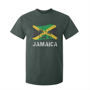 Jamaica T Shirt For Kid Retro Vintage Jamaican Pride Flag Lion Of Judah TS10 Dark Forest Green Print Your Wear