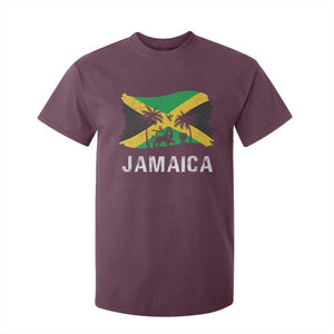 Jamaica T Shirt For Kid Retro Vintage Jamaican Pride Flag Lion Of Judah TS10 Maroon Print Your Wear