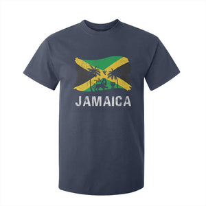 Jamaica T Shirt For Kid Retro Vintage Jamaican Pride Flag Lion Of Judah TS10 Navy Print Your Wear