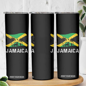 Jamaica Skinny Tumbler Retro Vintage Jamaican Pride Flag Lion Of Judah TS10 Print Your Wear