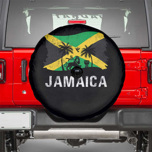 Jamaica Spare Tire Cover Retro Vintage Jamaican Pride Flag Lion Of Judah TS10 Black Print Your Wear