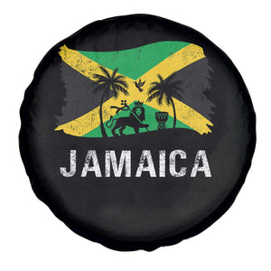 Jamaica Spare Tire Cover Retro Vintage Jamaican Pride Flag Lion Of Judah TS10 Print Your Wear