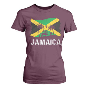 Jamaica T Shirt For Women Retro Vintage Jamaican Pride Flag Lion Of Judah TS10 Maroon Print Your Wear