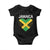 Jamaican Heart Flag Baby Onesie Patriotic Jamaica Girls Proud Jamaican Roots TS10 Black Print Your Wear