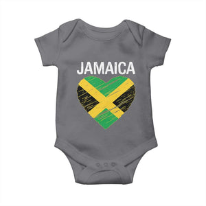 Jamaican Heart Flag Baby Onesie Patriotic Jamaica Girls Proud Jamaican Roots TS10 Charcoal Print Your Wear