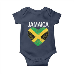 Jamaican Heart Flag Baby Onesie Patriotic Jamaica Girls Proud Jamaican Roots TS10 Navy Print Your Wear