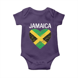 Jamaican Heart Flag Baby Onesie Patriotic Jamaica Girls Proud Jamaican Roots TS10 Purple Print Your Wear