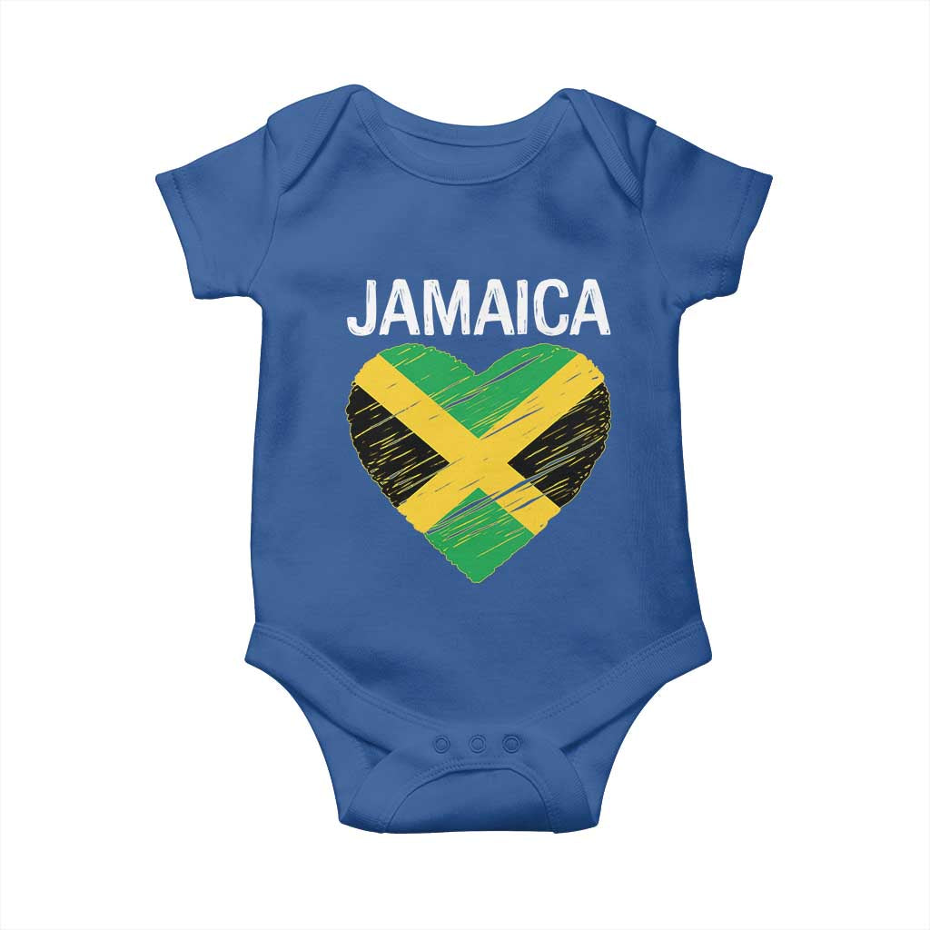 Jamaican Heart Flag Baby Onesie Patriotic Jamaica Girls Proud Jamaican Roots TS10 Royal Blue Print Your Wear