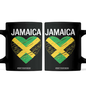 Jamaican Heart Flag Coffee Mug Patriotic Jamaica Girls Proud Jamaican Roots TS10 Black Print Your Wear