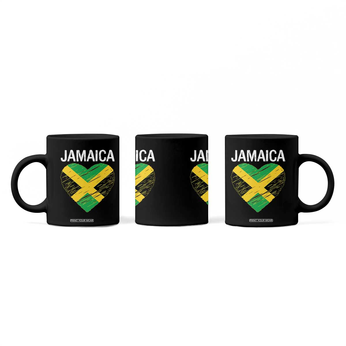 Jamaican Heart Flag Coffee Mug Patriotic Jamaica Girls Proud Jamaican Roots TS10 Print Your Wear